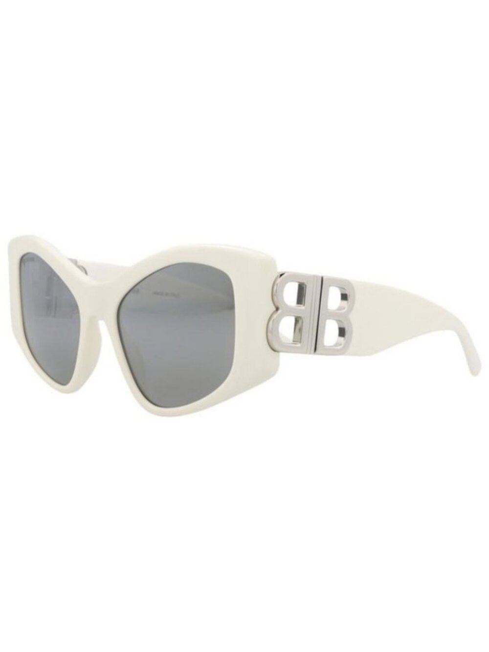 New Balenciaga Womens Cat Eye White White Silver Fashion Designer Sunglasses